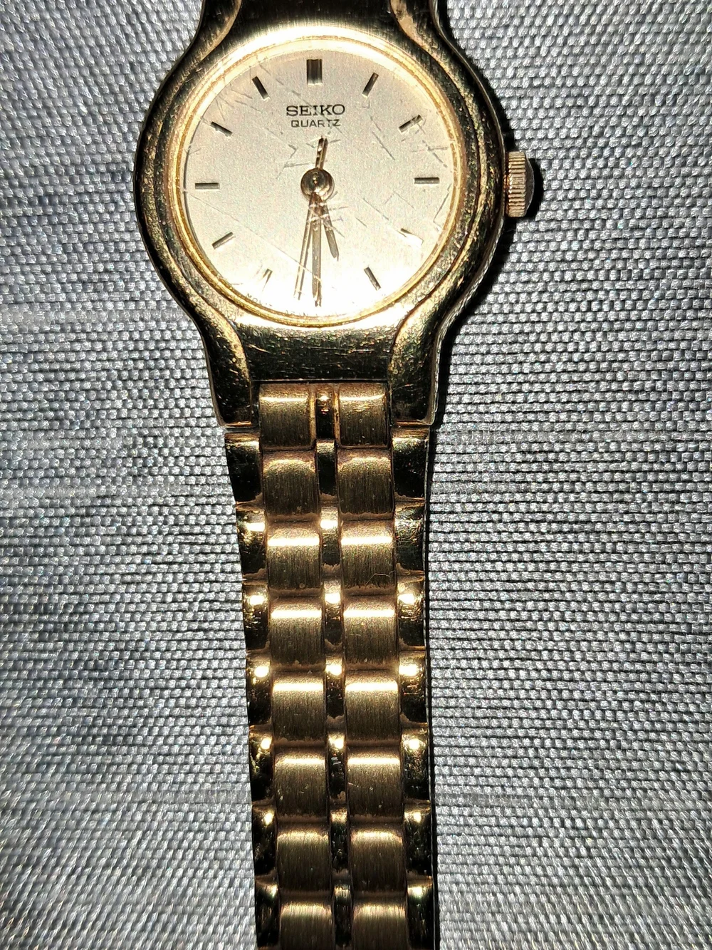 *Vintage*Seiko Gold Tone Ladies'Watch with White Dial